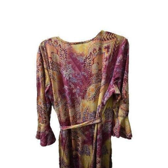 VTG Maggie Sweet Red Tropical Maxi Dress 1X Floral Flowy Aloha Boho USA (VS-123) - Picture 6 of 9